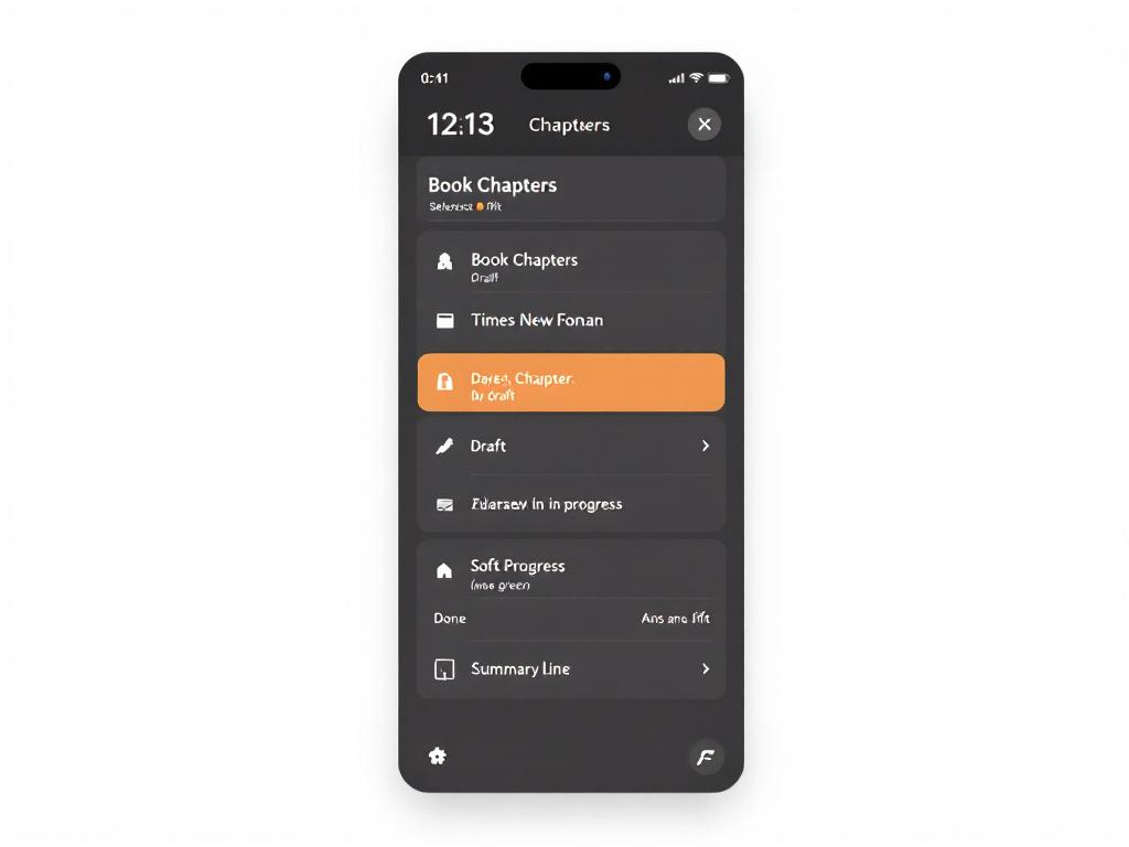 Liste des chapitres avec statuts