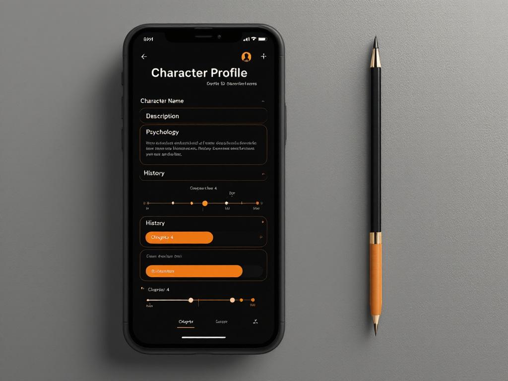 Fiche personnage avec timeline